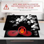 Stove Top Cover Retro Flower Gas Stove Top Cover for Home Decoration Kitchen Pad Non-Stick Washable Cooktop Covers Countertop Protector Keep Stove Clean 28"x20" (White flower-2) - Image 3