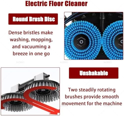 Commercial Walk Behind Floor Scrubber, Portable, 2x250W Brush Power, Dual 4L+7L Tanks, 1200㎡/h Coverage, for Home Office (Grey) - Image 5
