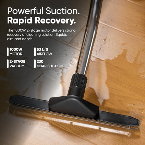 Dapper Supply Commercial 4-in-1 Wet/Dry Vacuum & Carpet Extractor, Carpet & Upholstery Cleaner, 100 PSI, 2.6 Gal. Solution Tank, 10.5 Gal. Recovery Tank, 2-Year Warranty - Image 6