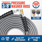 YAMATIC 3/8" Non-Marking Pressure Washer Hose 100 FT, Swivel Quick Connect - Image 2
