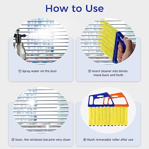 Blind Cleaner Duster Tool, 4Pcs Washable 7-Finger Venetian Window Duster - Image 5