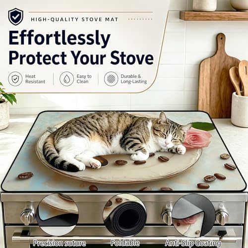 Stove Top Cover,28.5"L x 20.31"W,Heat Resistant Cooktop Protector Mat - Image 5