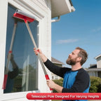 Professional Standard Window Squeegee,2-in-1 Window Cleaner Sponge and Soft Rubber Strip with Retractable Stainless Steel Handle(15.3"-23.6") for Gas Station, Glass,Shower,Outdoor Window Cleaning - Image 5