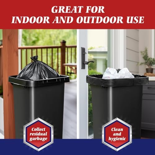 Teivio Large Black Trash Bags 30-33 Gallon 300 Count 30+ Gal Garbage Bags - Image 7