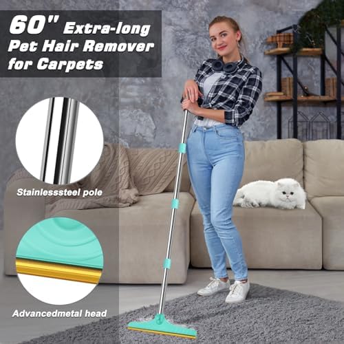 B-Land Carpet Rake for Pet Hair Removal, Reusable Carpet Scraper for Rug - Image 2