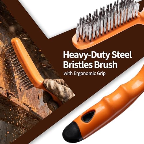 Wire Brush Set 9PCS - Heavy Duty Steel Metal Brush for Rust Removal - Image 2
