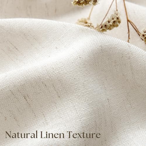 Beige Semi Sheer Linen Kitchen Curtains 24 Inch Length 2 Panels - Image 7