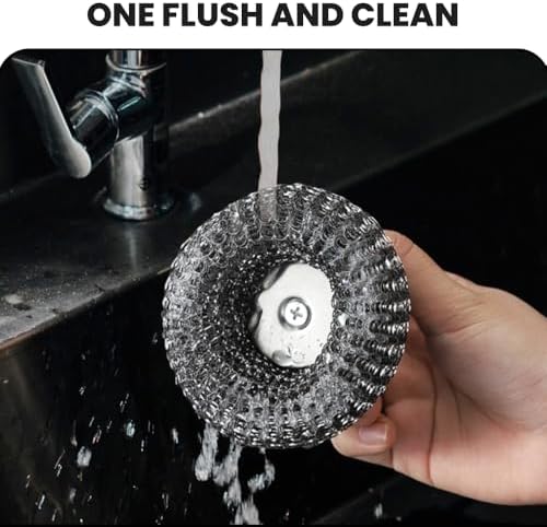 Steel Wool Scrubber with Handle, Upgrade Heavy Duty Stainless Steel Dish Scrubber for Cleaning Dishes, Iron Pots, Stoves, Kitchen Sink (4 pcs) - Image 6