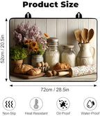 Heat-resistant Stove Top Cover - 28.5" X 20.5" Cooktop Protector Covers, Scratch-resistant Washable Pad Kitchen Countertop Mat (Vase, 28.5" x 20.5") - Image 2