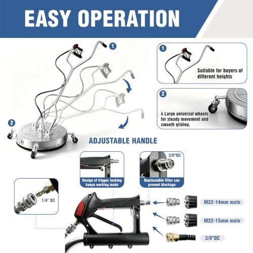 JANZ 24'' Pressure Washer Surface Cleaner with Dual Handle Pro - Image 5
