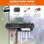 Chabatree Window Squeegee Cleaner Set 2-in-1 Window Cleaning Tool with Extendable Pole, Window Cleaning kit with Bendable Head for Indoor & Outdoor Glass for Car Indoor Outdoor High Windows - Image 4