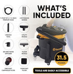 Vacmaster Professional - Wet/Dry Vac, 16 Gallon, Beast Series, 6.5 HP 2-1/2" Hose (VJH1612PF0201), Black - Image 4