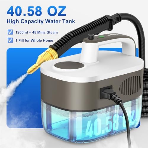 Steam Cleaner 10s Rapid Heating, Chemical-Free Handheld Steamer for Home - 1.2L Tank, 6 Adjustable Levels, Portable Steamer for Car, Grout, Tile, Kitchen - Image 3
