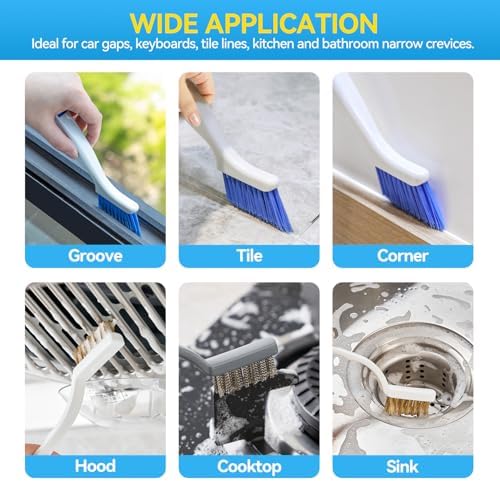 Crevice Cleaning Brush Set for Kitchen & Window Tracks, 4-Piece - Image 6