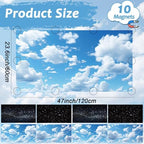 Wiooffen 8 Pcs Fluorescent Light Covers for Classroom Ceiling Light 4 x 2 Ft Magnetic Lights Cover Filters Easy Install for School Office Home Hospitals Drop Ceiling Supplies (Cloud and Starry Night) - Image 2