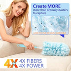 Heavy Duty Duster Refills for Swiffer Duster (40 Count) | 360° Unscented Disposable Multisurface Dusters with 1 Handle- for Home, Blinds, Fans & Corners, Blue - Image 4