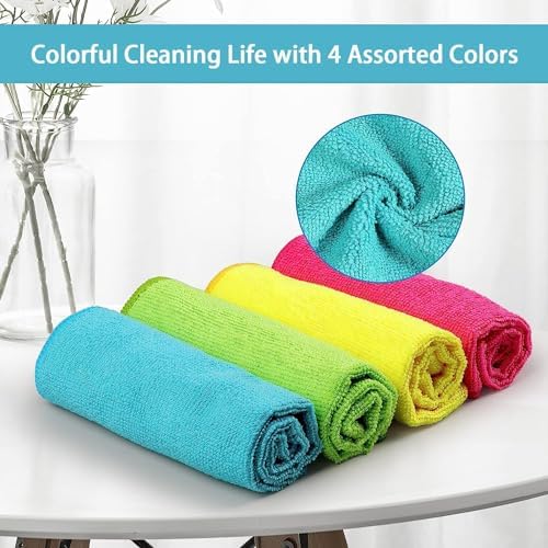 HOMEXCEL 12PK Microfiber Cleaning Cloth, Cleaning Rag for Home, 11.5x11.5in - Image 3