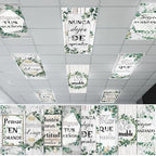 8pcs Spanish Classroom Fluorescent Magnetic Light Covers,2x4 FT Eucalyptus by Hallswl
