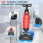 17" Commercial Floor Scrubber Machine - Walk-Behind Cleaning Machine with 90 Min Battery, 2-Hour Fast Charge, 360 RPM, Cleans 12,000 Sqft/H, Ideal for Businesses - Image 2