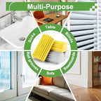 Jeymei Damp Clean Duster Sponge,4Pcs Dust Sponge for Cleaning,Gray & Yellow - Image 5