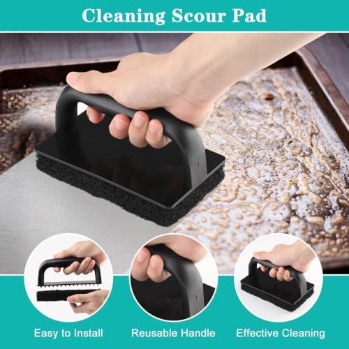 Griddle Cleaning Kit for Blackstone with 6" Grill Scraper Cleaning Brush Pad, Non Scratch Griddle Scrubber Scouring Pads for Flat Top Charcoal, Gas Grill Quickly Remove Baked-On Greases - Image 4