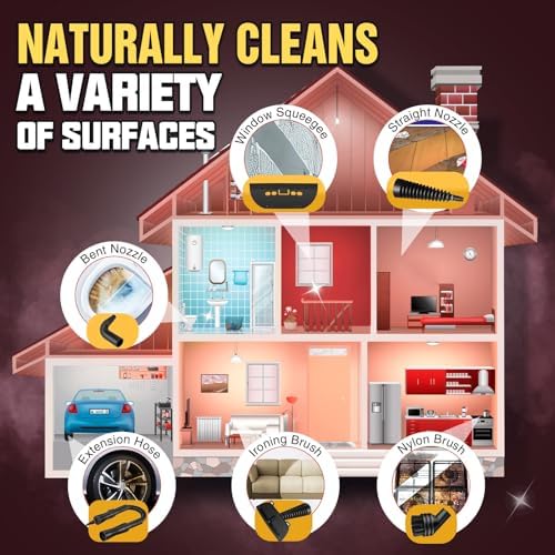 STEAMIFY Pressurized Handheld Steam Cleaner for Home, Multi-Surface Steamer with 12 Accessories, 12.8oz Natural Steamer for Cleaning Car, Bathroom, Shower, Upholstery, Grout, Window, Grease - Image 3
