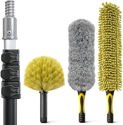 4-in-1 4-12Ft 4-Stage Telescoping Extension Pole Kit for Cleaning by ARTIPOLY