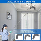 UIMO Microfiber Feather Duster Kit with Extension Pole (30–100") – Bendable Washable Heads, Extendable Dusters for Cleaning Ceiling Fan, High Ceiling, Blinds, Furniture & Cars (5 Pcs) - Image 5