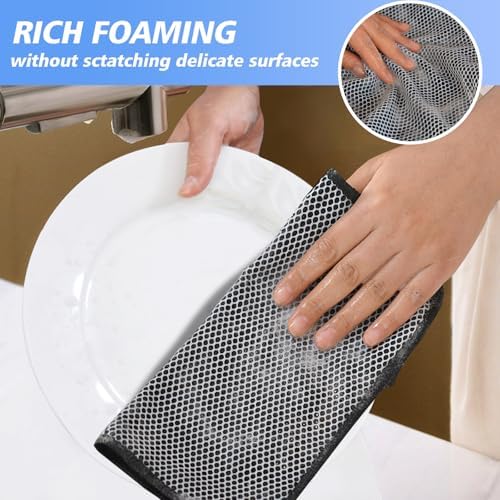 KinHwa Dish Cloths for Washing Dishes with Scrub Side, Microfiber Dish Rags - Image 7