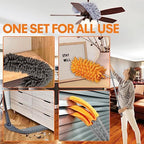 Dusters for Cleaning, 30-100 Inch Long Handle with 4 Duster Types - Image 2