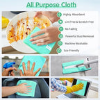 FIXSMITH Turquoise Microfiber Cleaning Cloth -Pack of 8, Highly Absorbent Cleaning Rags, 16"X12" All Purpose Cleaning Towels for Housekeeping, Kitchen, Car, Lint Free and Reusable Microfiber Towels - Image 5
