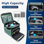 Carry Bag for Bissell SteamShot Steam 39N7V/39N7A Cleaner, Handheld Steam Cleaner attachments, Adjustable Compartments Large Storage Bag for bissell steamshot accessories, Bag Only (Black & Green) - Image 2
