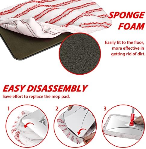 Hardwood Floor Mop,Extended Large Flat Floor Mop with 5 Washable Pads - Image 5