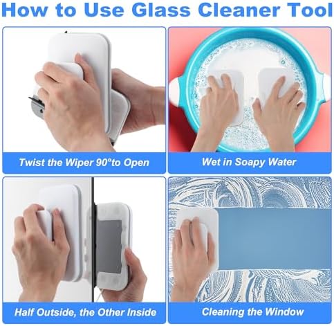 Magnetic Windshield Cleaner Tool, Double-Sided Window Cleaner Tool, Magnetic Glass Wiper for Car/High Rise/Windshield/Sidewindow/Sliding Door Glass Thickness 3-10mm/0.12-0.4inch - Image 6