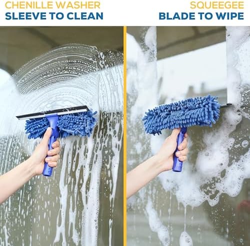 KLEEN HANDLER 2-in-1 Window Squeegee with 60” Extendable Pole - Image 3