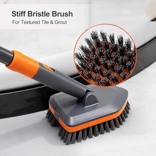 CLEANHOME Tile Tub Scrubber Brush for Cleaning Toilet Wall,Bathtub,Sink - Image 4