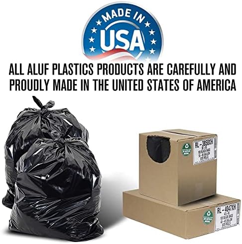 Aluf Plastics T-Tough Roll Pack Low Density Repro Blend Star Seal Coreless Rolls Bag, 7-10 Gallon 1.0 Mil 23" Length x 24" Width, H Strength, Black (Pack of 2000) - Image 6