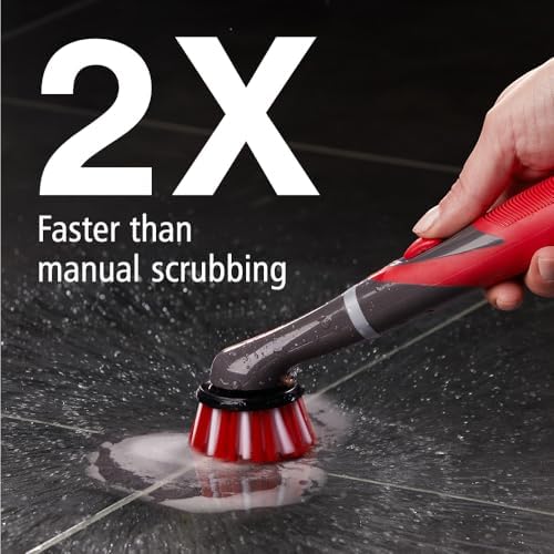 Rubbermaid Reveal Power Scrubber 5-Piece Kit, Cordless Electric Battery Powered Spin Scrub Brush, Water Resistant, for Home/Kitchen/Bathroom/Grout/Tile/Shower/Tub - Image 3