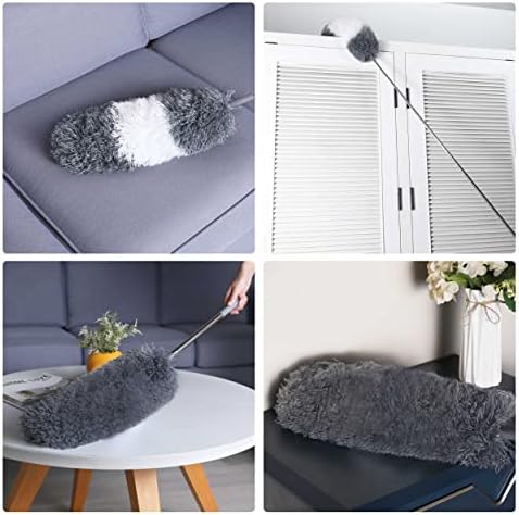BOOMJOY Microfiber Feather Duster with 100 Inches Extendable Pole, 2 Pack Dusters for Cleaning Ceiling, Fan, Furniture - Image 5
