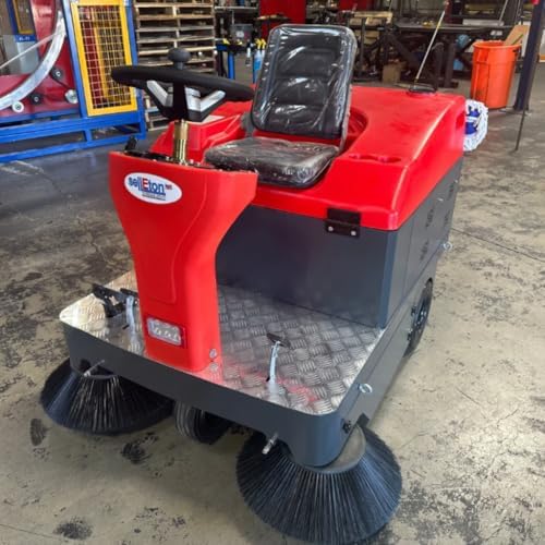 Liberty LS-WS1400 Industrial Floor Sweeper – Ride-On Electric Floor Sweeper with Ride On Vacuum Cleaner System & Superior Dust Filtration – 120L Capacity Commercial Floors Cleaner – Red - Image 2