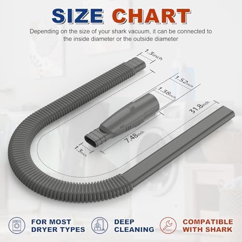 Sealegend Dryer Vacuum Hose Attachment Dryer Vent Lint Clean Kit for Shark - Image 6