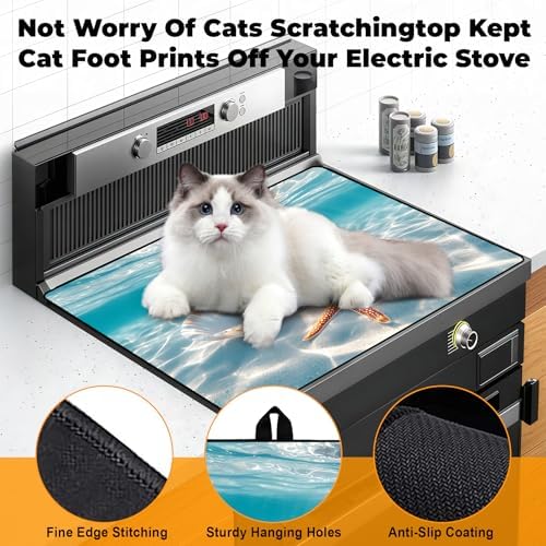Heat-resistant Stove Top Cover - 28.5" X 20.5" Cooktop Protector Covers, Scratch-resistant Washable Pad Kitchen Countertop Mat (Ocean, 28.5" x 20.5") - Image 4