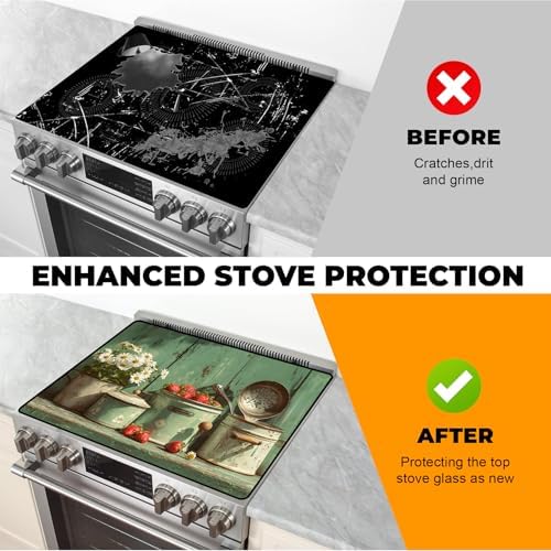 Heat-resistant Stove Top Cover - 28.5" X 20.5" Cooktop Protector Covers, Scratch-resistant Washable Pad Kitchen Countertop Mat (Green, 28.5" x 20.5") - Image 5