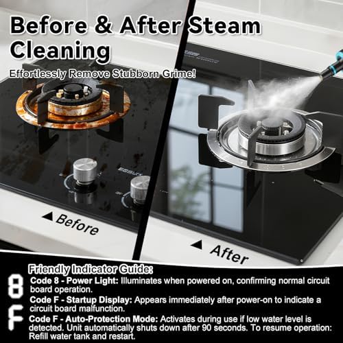 Steam Cleaner, Handheld Steamer for Cleaning with 17pcs Accessories, 3 Level Adjustable, 15s Heat Up, 2500W High Pressure Portable Steam Clean for Home, for Tile, Dirt, Grout, Grease, Car Detailing - Image 6