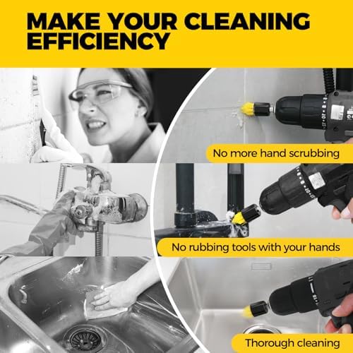 Holikme 6pcs Drill Brush Multi-Purpose & Grout Head,Crevice Cleaning Brush - Image 2