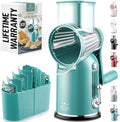 Rotary Cheese Grater Manual Hand Crank 5 Blade Shredder, Classic Green by ZulayKitchen