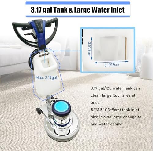 Commercial Floor Cleaning Machine 18" Floor Cleaner and Polisher Industrial Ground Scrubber Buffer Heavy Duty Carpet Cleaner with Three Brushes for Cleaing, 110V - Image 5