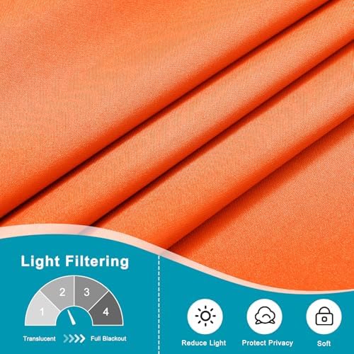 Hiasan French Door Curtains Privacy, Pumpkin Orange, 52W x 40L, 1 Panel - Image 5