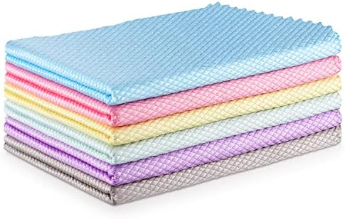 Easy Clean Streak Free Glass Cleaning Miracle Microfiber Cleaning Cloth for Kitchen,Counter,Window,Mirror Lint Free Dish Drying Cloths Glass Polishing Rag,All-Purpose,Reusable,Nanoscale Pack of 6 by VPMURUGA