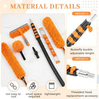 42 ft High Reach Duster Kit, 6 Attachments, Fan Cleaner, Orange - Image 3